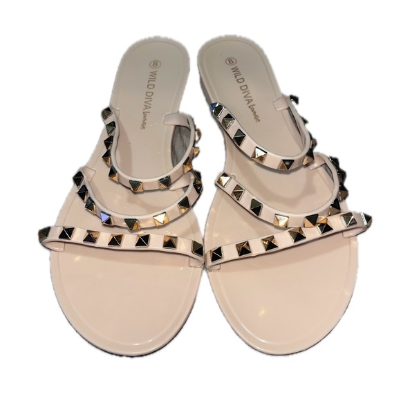 Wild Diva Lounge Open Toe Jelly Slide Sandals, Pink, Size 8, NWOT - Picture 2 of 6